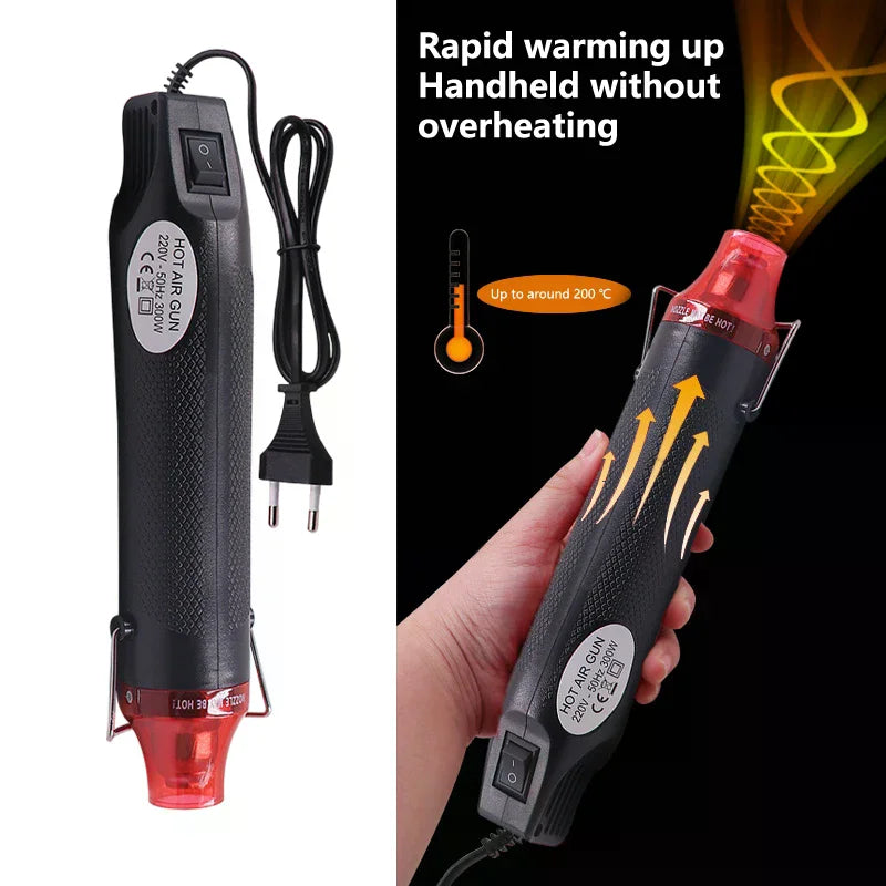 220V DIY Heat Gun Electric Power Tool Hot Air Gun 300W Temperature Gun With Supporting Seat Shrink Plastic DIY Craft Tool