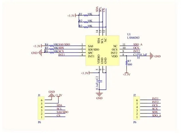 CJMCU-633 LSM6DSM/LSM6DSO 6DOF 3D Gyroscope Attitude Sensor Module 3D Accelerometer 3.3V SPI IIC I2C MIPI I3C SM Serial Interfac