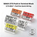 Original WAGO 2773‑402‑403‑404‑405‑406‑408 PUSH‑WIRE Splicing Connector 0.5‑4mm² 32A 450V Transparent Push‑in Wire Terminal Bloc