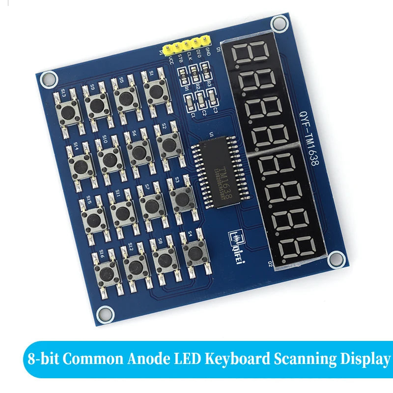 MGQH TM1637 4Bits / TM1638 / 74HC595 8 bit Digital LED Display Module 7 Segment 0.36Inch Clock RED Anode Tube Four Serial Driver