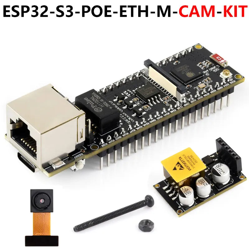 ESP32-S3 ETH Camera Development Board PoE RJ45 / OV2640 OV5640 Port / W5500 / Micro-SD Compatible With Raspberry Pi Pico Size