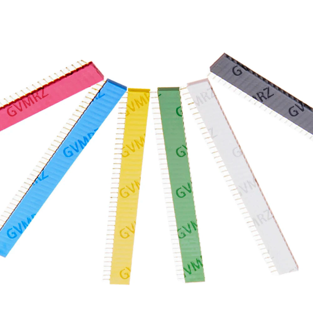 10PCS 40Pin Black White Red 2.54mm Single Double Row Straight Male Female Pin Header Connector Strip For PBC Ard Yellow Blue