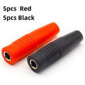 10Pcs 4mm Brass  Banana Female Insulated Jack Plug Wire Solder Connector Red and Black