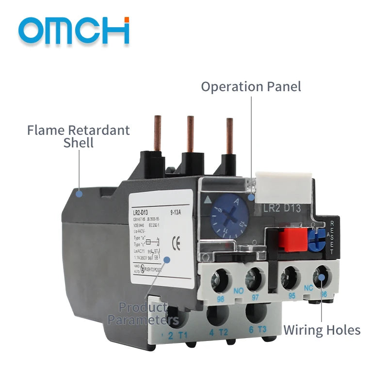 JR28-25 Thermal Overload Relay Adjustable Relaying With Over Current Protection Used For AC Contractor CJX2-12/18 Series