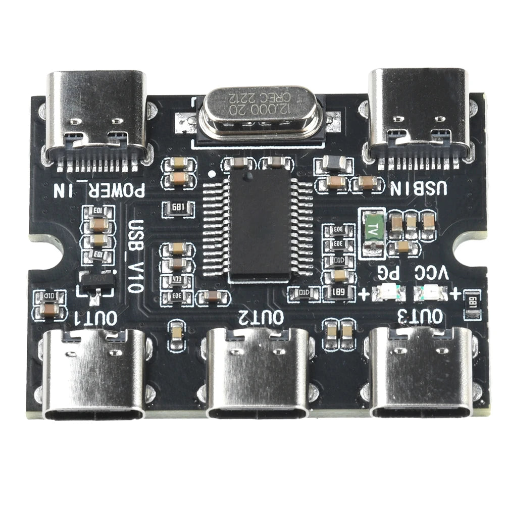 DC5V USB Expansion Board Hub 1 In 3 Out Hub Expansion Module With Power Interface Type C ﻿