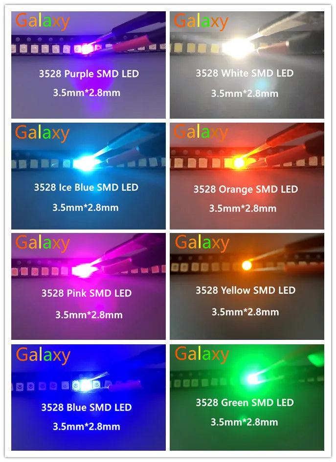 3528 1210 1000pcs SMD LED Diodes Diode SMD LED Diodo Kit Green RED WARM White ICE Blue Yellow Pink Purple-UV IR  Orange rgb