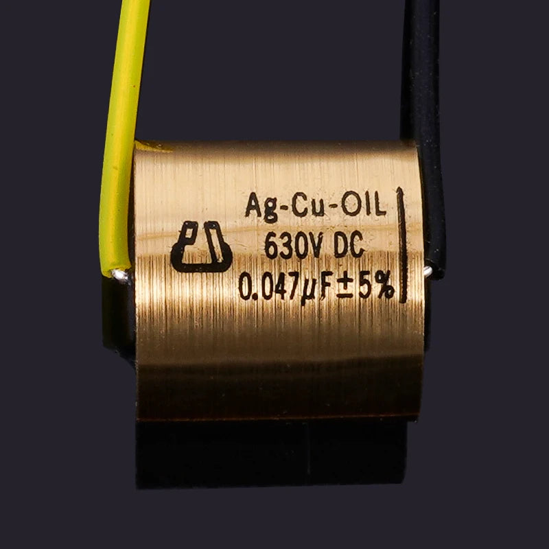 1pcs Copper foil Oil-Impregnated Silver Pin Polar Capacitor HIFI Audio DIY Grinding Mill Frequency Division Coupling MKP