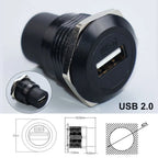 YanXI 1pc Round Socket Module D Type RJ45 Straight Through Network Type-C USB2.0 USB3.0 Connector Panel Mounting HDMI-Jack CAT6