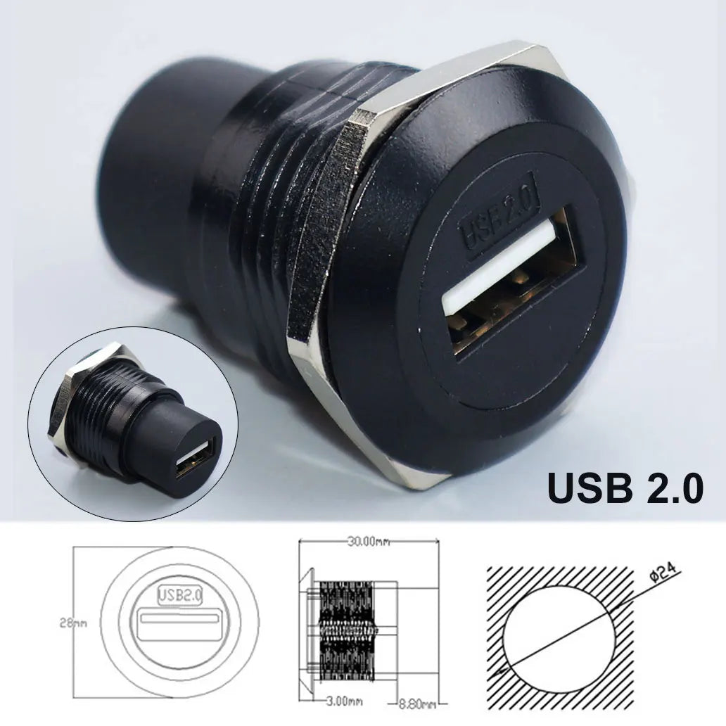 YanXI 1pc Round Socket Module D Type RJ45 Straight Through Network Type-C USB2.0 USB3.0 Connector Panel Mounting HDMI-Jack CAT6