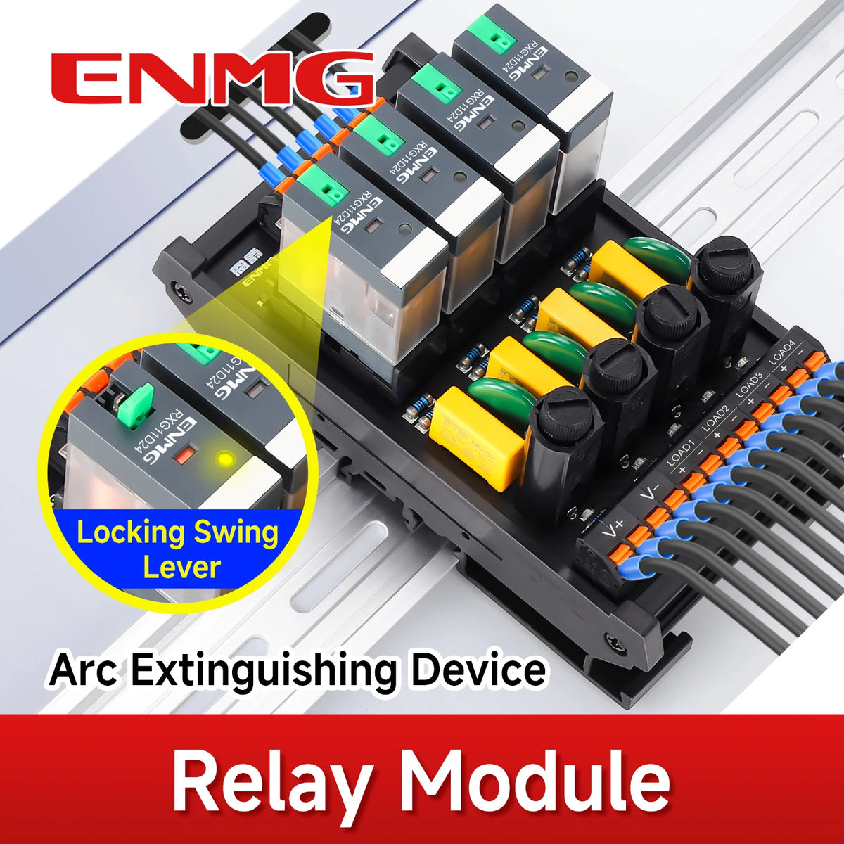 ENMG Relay Module 220VAC 2/4/8/16 Channel SPDT DPDT PLC Signal Amplifier Board Industrial Control Switch