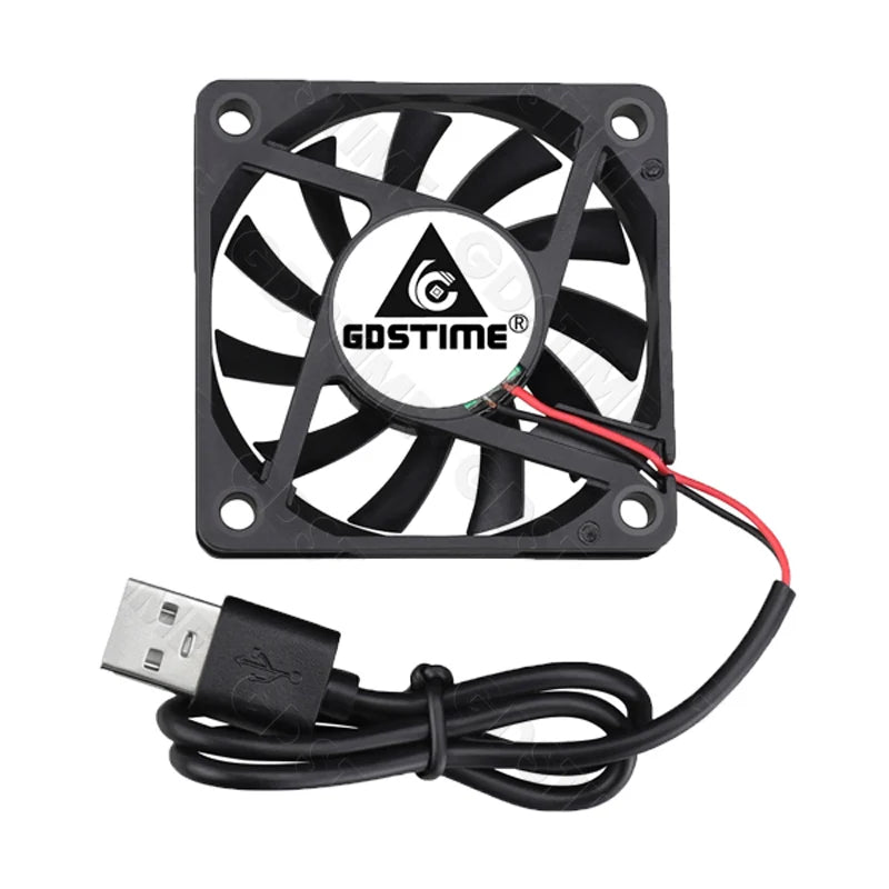 Gdstime 60MM Fan 24V 12V 5V Cooler 60x60x10MM Axial Cooling Fan 6010 Dual Ball Brushless Dupont USB Fan for PC Case CPU Cooling