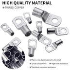 60/100/170pcs SC Bare Bolt Hole Tinned Copper Cable lugs Battery Terminal Wire Terminals Connector Suit SC10-6 SC16-8 SC25-8