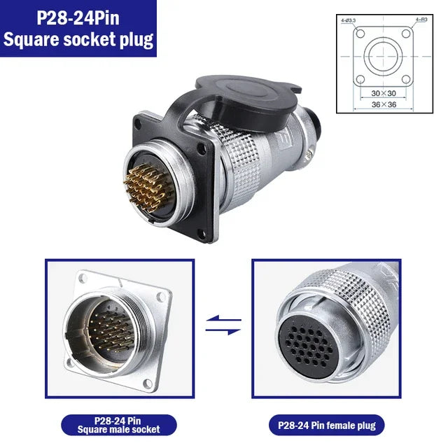 PLS28 P28-2/3/4/5/7/8/10/12/16/17/20/24/26 Pin Aviation Connector Plug WS28 Male Female Plug Socket Connector
