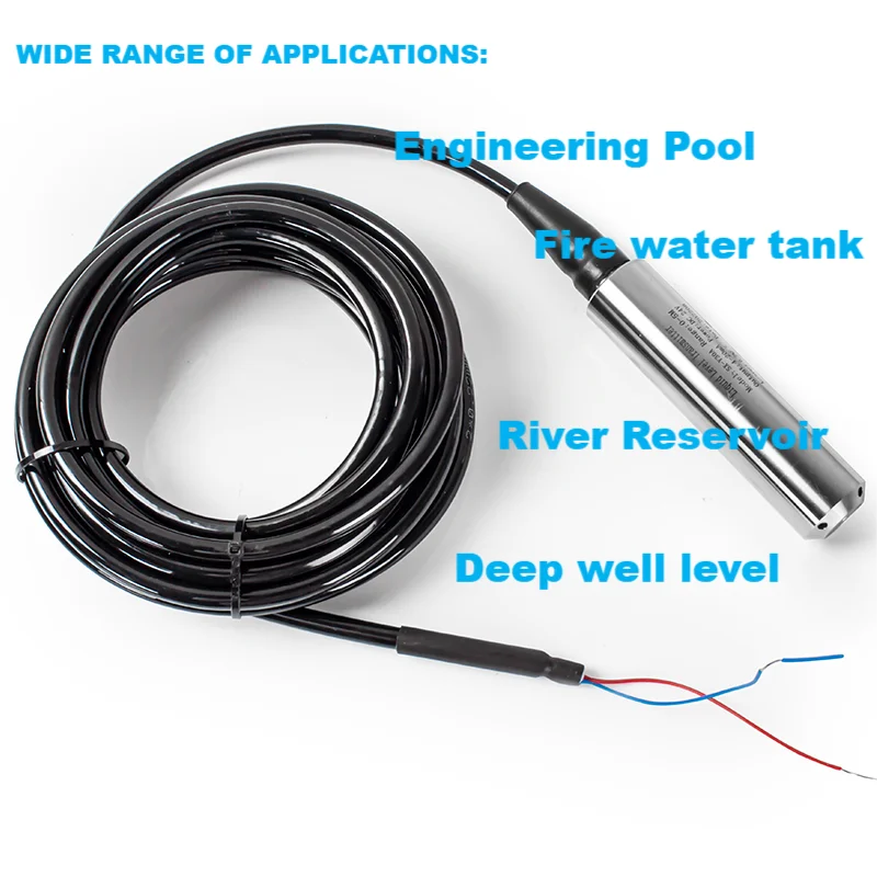 0-350m to 4-20mA RS485 Hydrostatic Liquid Level Transmitter 0-10V 0-3.3V 0.5-4.5V Output Water Pressure Level Sensor Probe