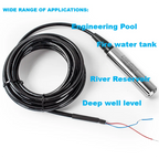 0-500M Range Hydrostatic Liquid Level Transmitter 4-20mA 0-10V 0-3.3V Output Water Pressure Level Sensor Probe 0-5M 10M 15M 50M