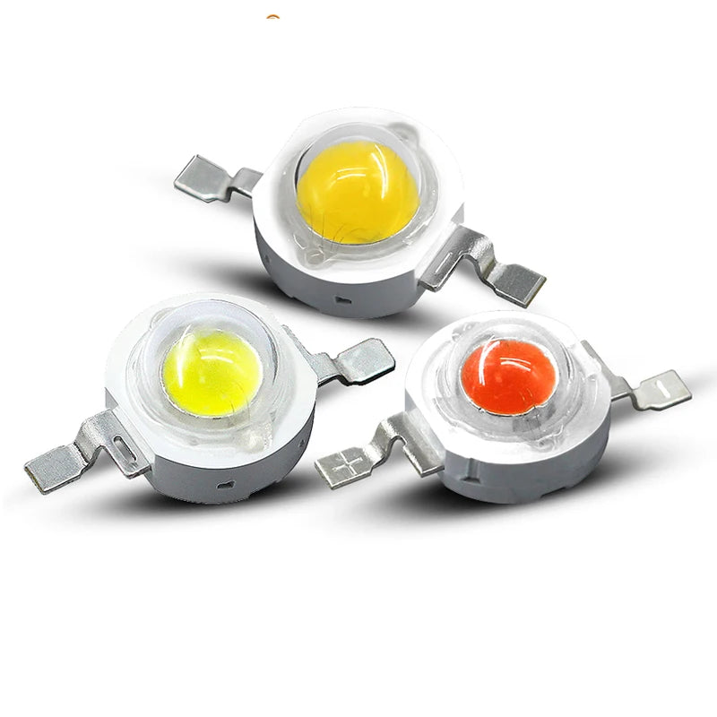 10-100pcs 1W 3W High Power LED Light-Emitting Diode LEDs Chip SMD Warm White Red Green Blue Yellow SpotLight Downlight Lamp Bulb