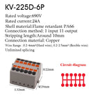 1Pc Wire Electrical Cable Connectors Plug-in Terminal Block PTFIX 2.5mm² Splitter Spliceable DIN-Rail Mounting Junction Box Tool
