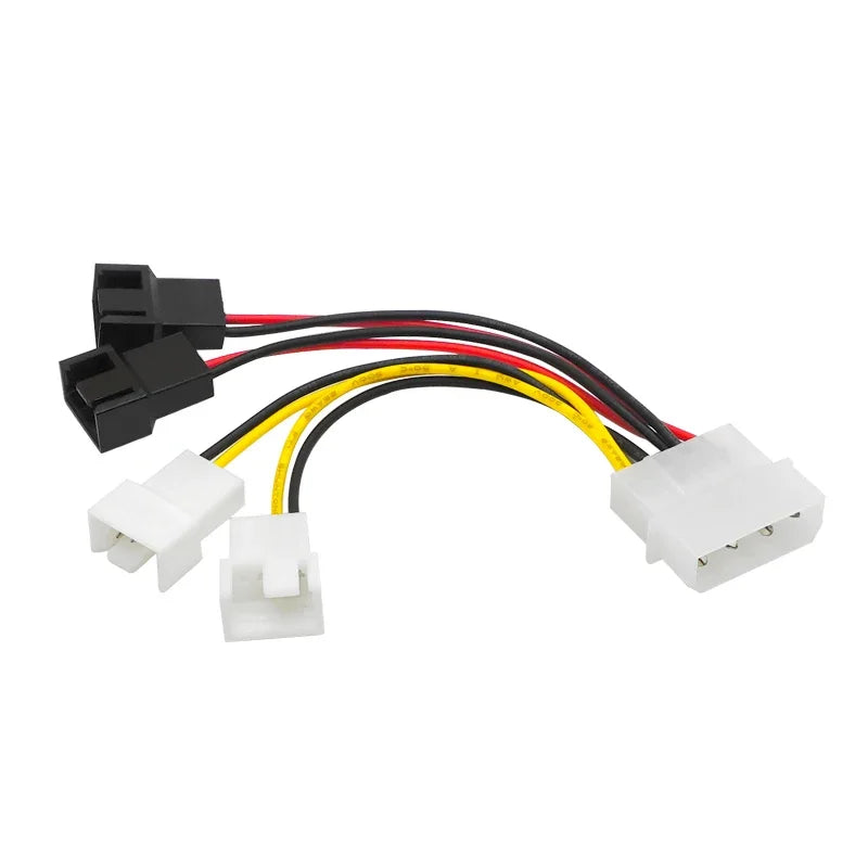 4-Pin Molex To 3-Pin Fan Power Cable Adapter Connector 12v*2/ 5v*2 Computer Cooling Fan Cables For CPU PC Case Fan Cable