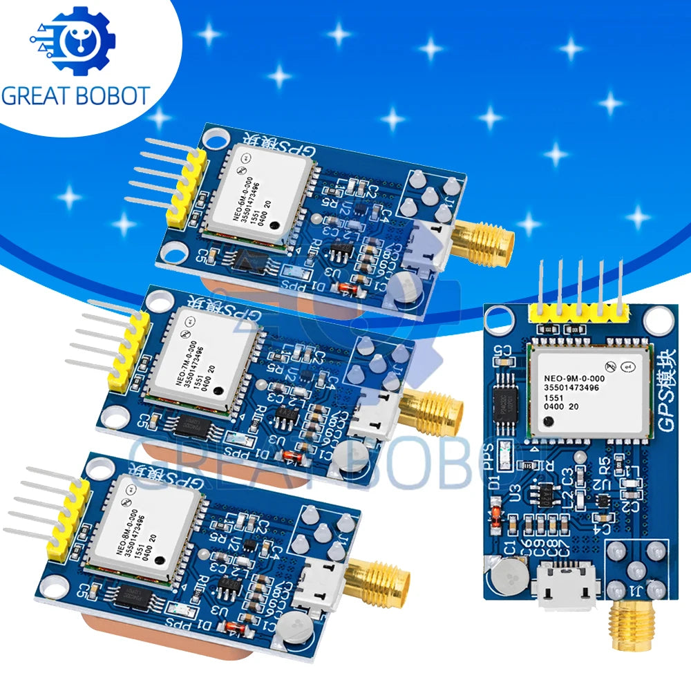 NEO-6M / NEO-7M / NEO-8M / NEO-9M GPS Module with EEPROM for Arduino ESP32 STM32