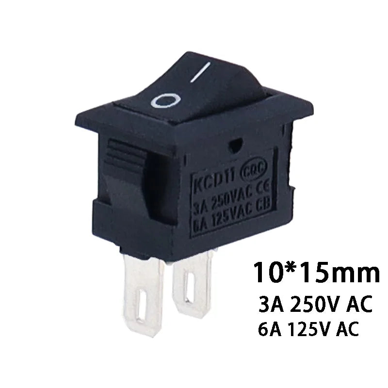 KCD11-101 3A/6A 250V 6A/10A 125V 10*15mm 21*15mm SPST 2PIN ON/OFF G130 Boat Rocker Switch Car Dash Dashboard Truck KCD1 switch