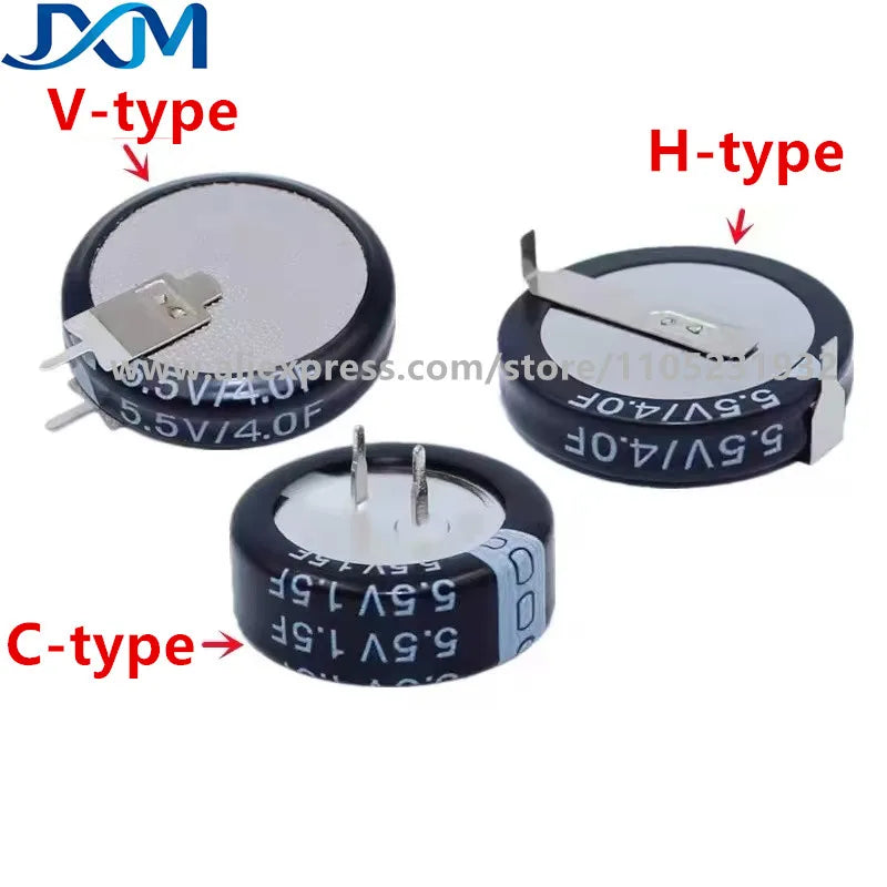 5pcs/lot Super Capacitor 5.5V0.1F 0.22F 5.5V0.33F 5.5V0.47F 0.68F 5.5V1F 1.5F 4.0F V/H/C-Type Push Button Farrah Super Capacitor