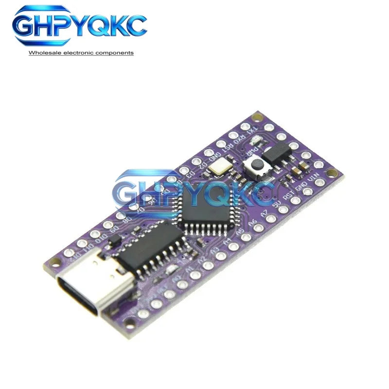 GHPYQKC LGT8F328P Arduino Nano Compatible Board CH340 with USB Type-C Built-in Programmer for DIY Projects