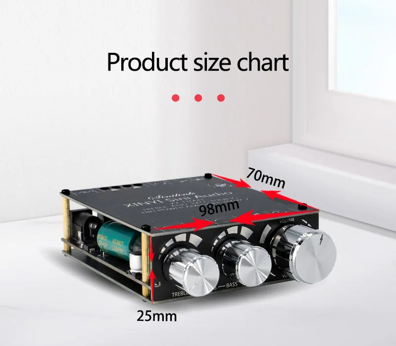100W+100W TPA3116D2 Bluetooth 5.0 Power Subwoofer Audio Amplifier Board Home Theater HIFI Stereo Audio Amplifier AMP AUX
