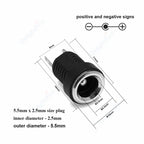 DC Power Connector 5.5mm 2.1mm 2.5mm 3.5mm 1.35mm Barrel Plug 3A 5V 12V Male Female Jack Socket Screw Nut Panel Mount Adapter