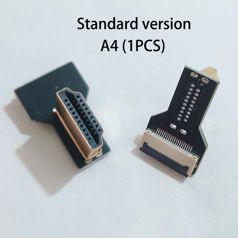 1PCS Ribbon FPV HDMI-Compatible Connector Flexible Flat Cable Raspberry Pi 4 Micro HDMI to HDMI/Mini HDMI Female 90 Degree FFC
