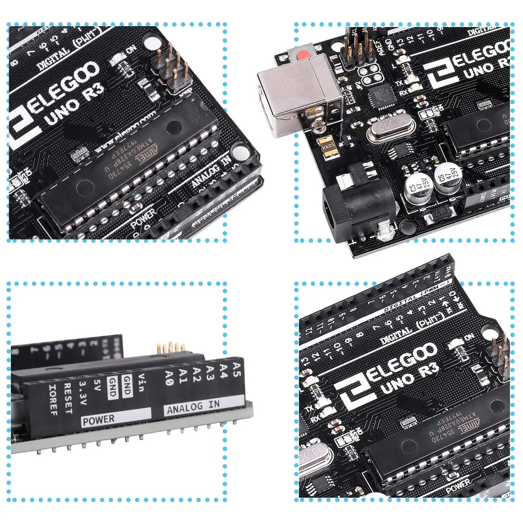 ELEGOO UNO R3 Board ATmega328P with USB Cable, Compatible with Arduino® IDE