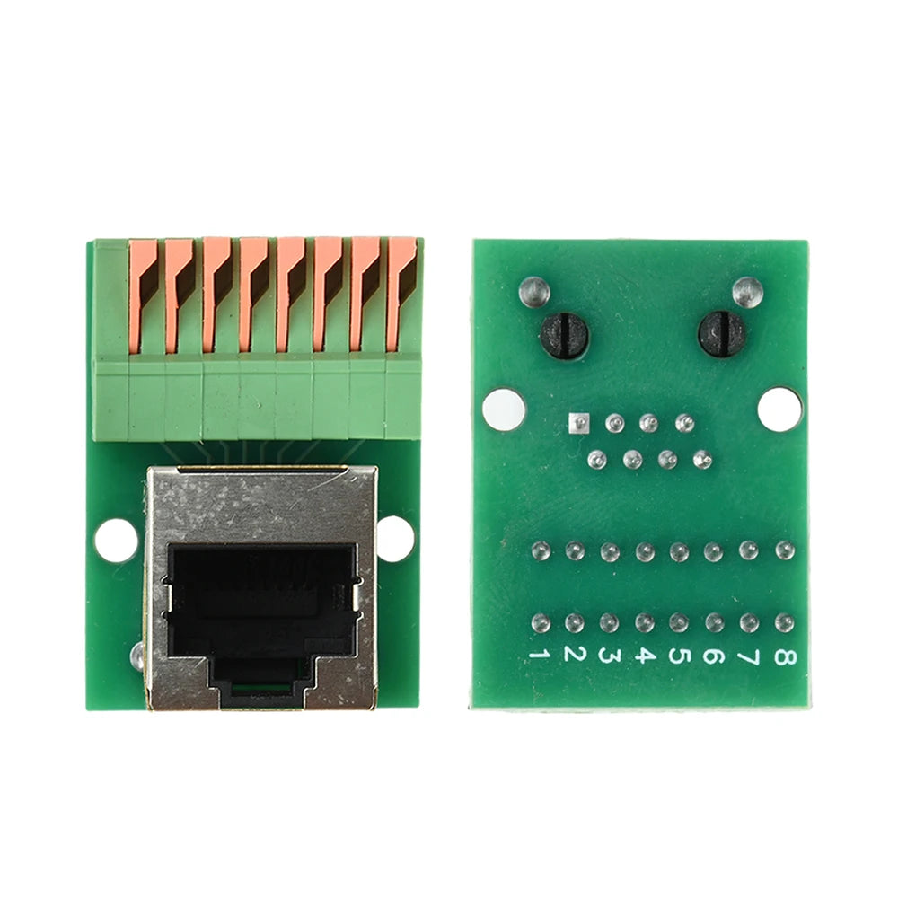 Solderless RJ45 Terminal Block DIN Rail Mount Gigabit Shielded Ethernet Breakout Board FR4 Material For PLC Security Monitoring