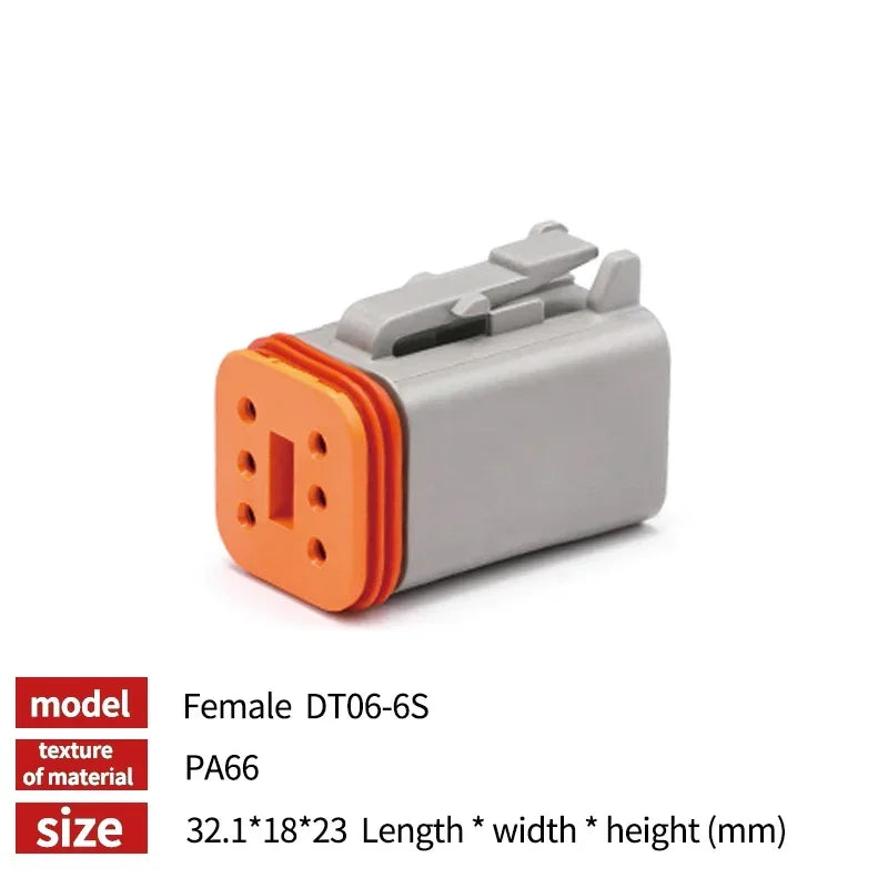 DT04-12P-L012 Waterproof Panel Mount Plug | Deutsch DT Series for Automotive Motor Wiring & Harsh Environments