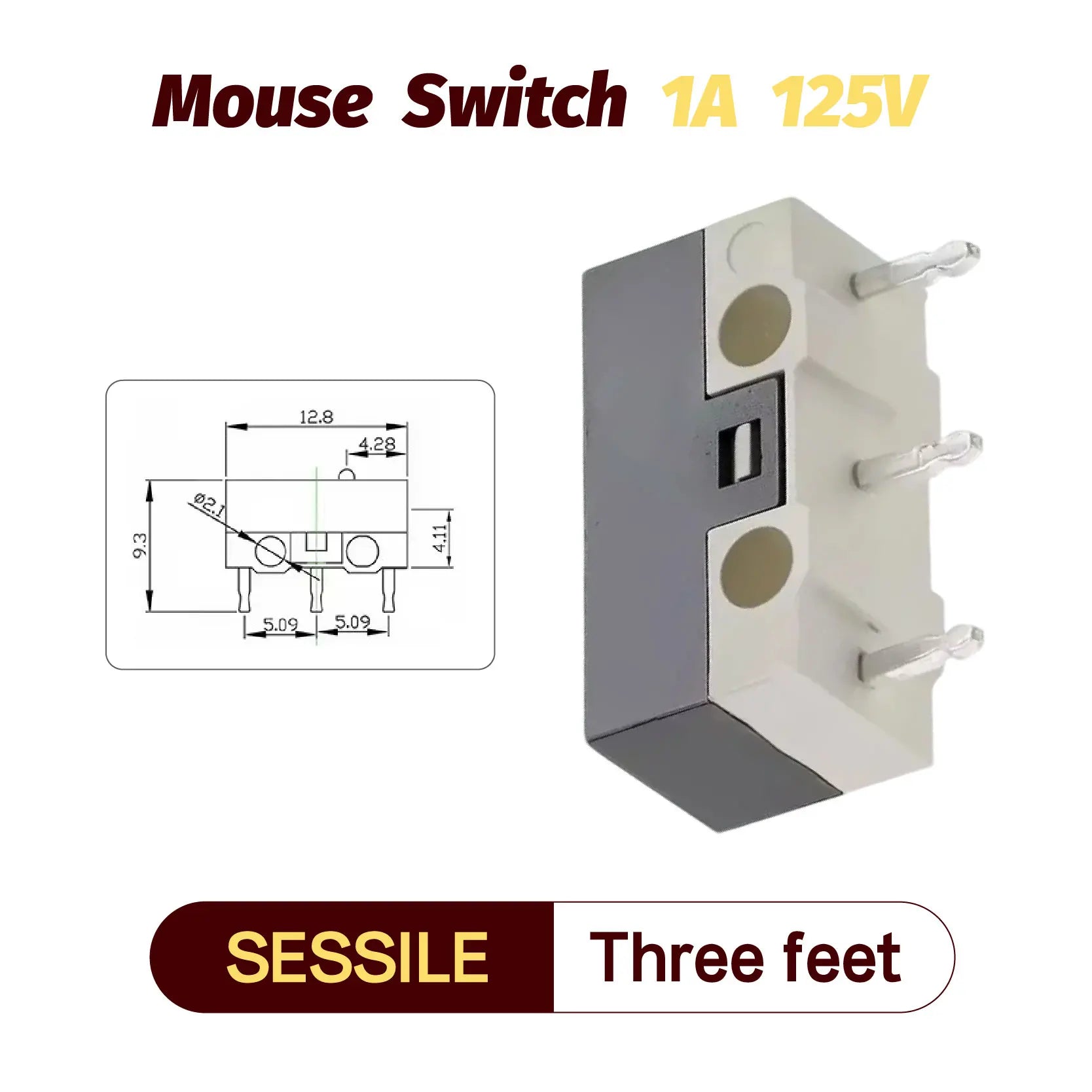 20/100/1000Pcs Micro Push Button Switch 3Pin 1A 125V AC Mini Touch Micro Switch for SPDT Mouse Switch