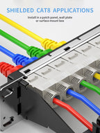 Tool-free Cat8/Cat7/Cat6A RJ45 Keystone module STP type  zinc alloy shielded STP module self-locking network coupler adapter