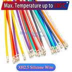 JST XH2.5mm Pre-Crimped Silicone Cable Wire 22AWG Copper Wire High TempErature Resistance Cable Crimp Terminal XHR2.54 Connector