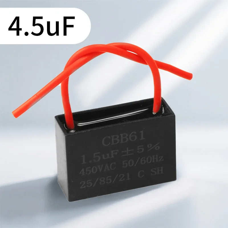 CBB61Fan Starting Capacitance1.2/1.5/1.8/2/2.5/3/4/5/6/7UFCeiling Fan Range Hood450V