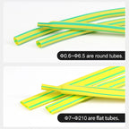 Yellow Green 2:1 Heat Shrink Tube Dia 1mm ~ 50mm Polyolefin PE DIY Cable Repair Shrinkable Tubing Case Sleeve Wire Sheath Wrap
