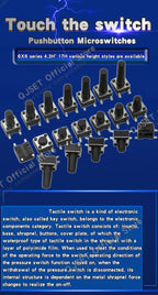 20pcs SMD Tactile Switch 6*6*4.3mm 6x6x5/6/7/8/9/10/11/12/13/14mm 6X6 4-Pin SMT Induction Oven Touch Tactile Button Micro Switch