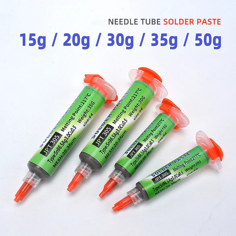 217℃ Lead Free High-Temperature Solder Paste Sn96.5Ag3.0Cu0.5 Melting Point: Enhanced Conductivity of Needle Tube