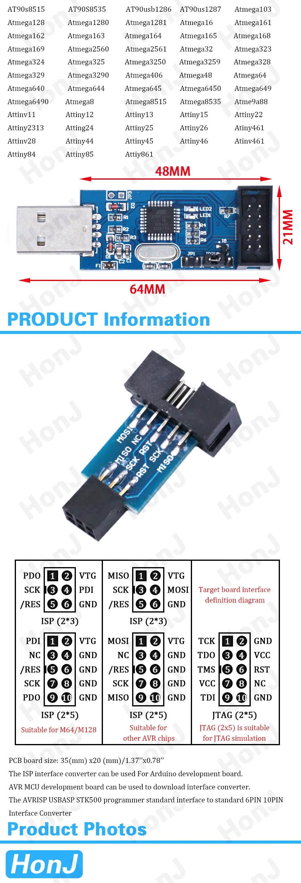 official USBASP USBISP AVR Programmer USB ISP USB ASP ATMEGA8 ATMEGA128 Support Win7 64