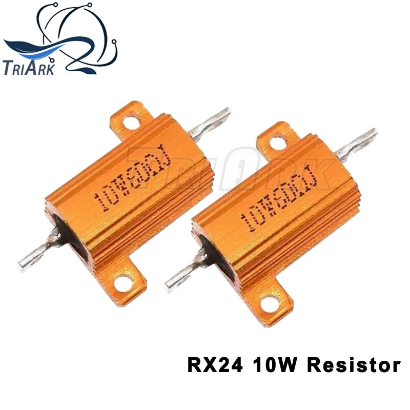 RX24 5W 10W 25W 0.01 ~ 30K Aluminum Power Metal Shell Case Wirewound Resistor 1 2 3 5 6 8 10 20 100 150 1K 10K 20K 30K 100K ohm