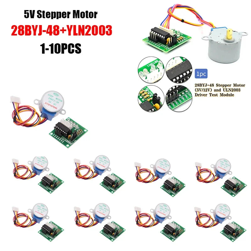 1-10PCS 1Set 28BYJ-48-5V 4 phase Stepper Motor+ Driver Board ULN2003 for Arduino 1 x Stepper motor +1x ULN2003 Driver board