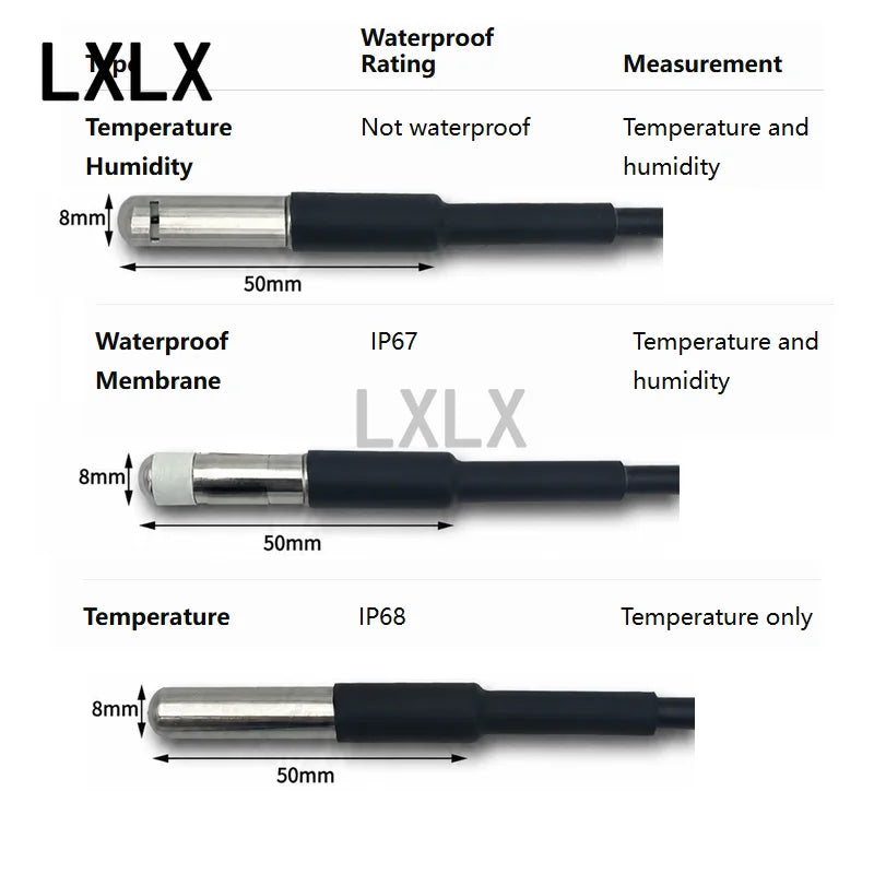 1PC SHT40 SHT30 SHT20 SHTC3 SHT45 SHT35 SHT31 Digital Temperature Humidity Sensor Stainless Steel I2C IIC Probe Module