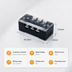 1/5/10PCS Copper Dual Row Barrier Screw Terminal Strip Block Electrical Cable Wire TB Connector with Cover 15A 600V Splice Ways