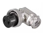 90 Degree Right Angle GX16 Aviation Connector, 2‑8 Pin L‑Shape Male Female Circular Plug Socket for Industrial Equipment