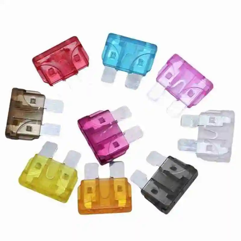 50/100Pcs Car Fuses Kit Assorted Auto Truck Standard Blade Fuse Assortment 2A 3A 5A 7.5A 10A 15A 20A 25A 30A 35A Auto Fuse