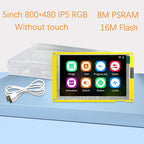 ESP32-S3 5 Inch IPS TFT Screen for Arduino HMI 8M PSRAM 16M Flash LVGL WIFI & Bluetooth 800*480 Smart Display RGB LCD Module