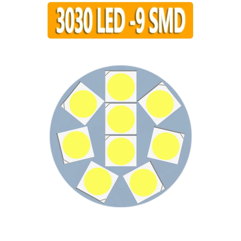 100PCS P21W P21 1156 BA15S 9 Led 3030 SMD Car Signal Lamp R5W R10W Auto DC 12V 24V