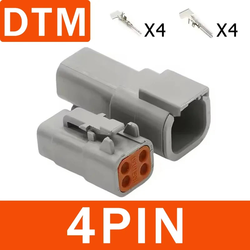2/3/4/6/8/12Pin Deutsch Type DT Connector Plug-In With Fixed Flange DTM/DTP Waterproof Wire Automotive Connector