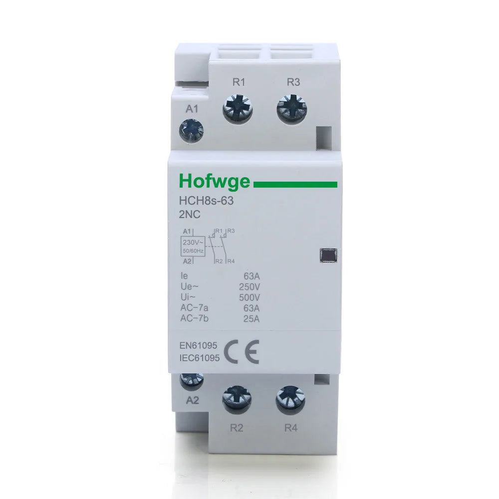 HCH8s-63 Household AC Contactor 2P 40A 63A 2NO 2NC  1NO1NC DC24V AC110V AC220V Automatic  Contactor Din Rail Type 50Hz 60Hz